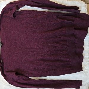 Express asymmetrical thin soft sweater in purple/hint of pink varigated. XS